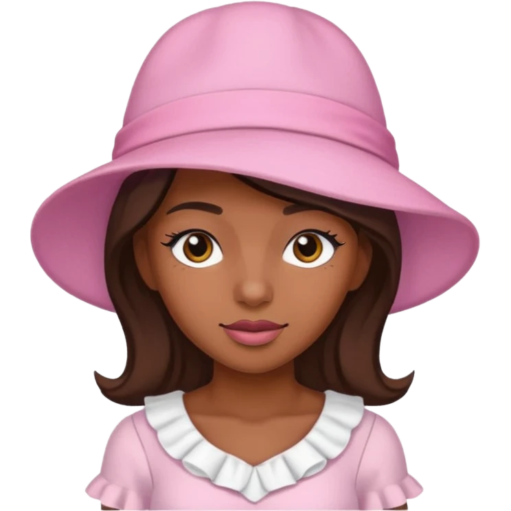 rihanah wearing Pink Hat, white dress emoji