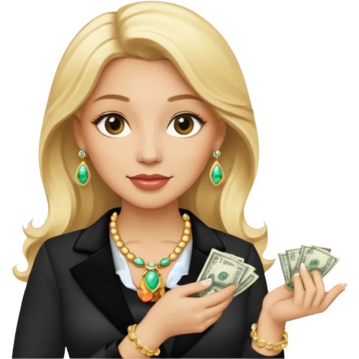 Donna con soldi ricca bionda  emoji