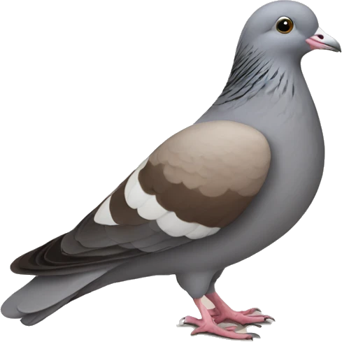 Pigeon dove brown stripes with a heart marking emoji