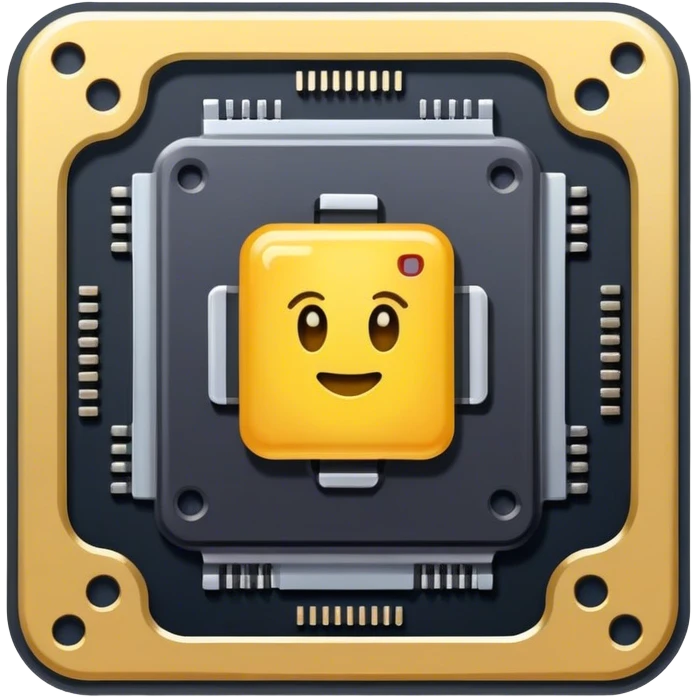 
flat stiker cpu processor emoji