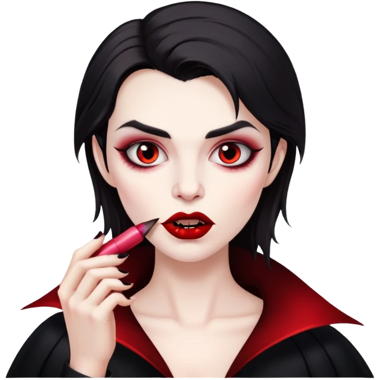 Vampire kiss with dark hair emoji