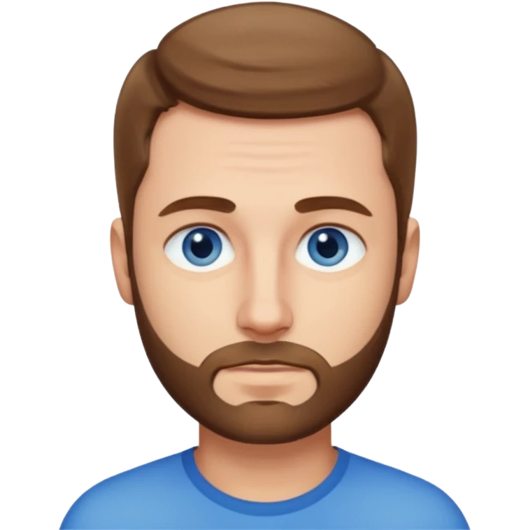 homme yeux bleus presque chauve mais encore avec des cheveux clairsemées et une barbe courte emoji