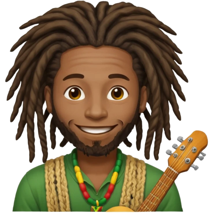 rasta black man playing reggae music emoji