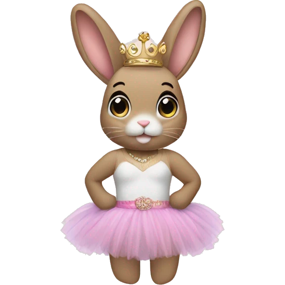 bunny stuffed animal with a tutu and a tiara emoji