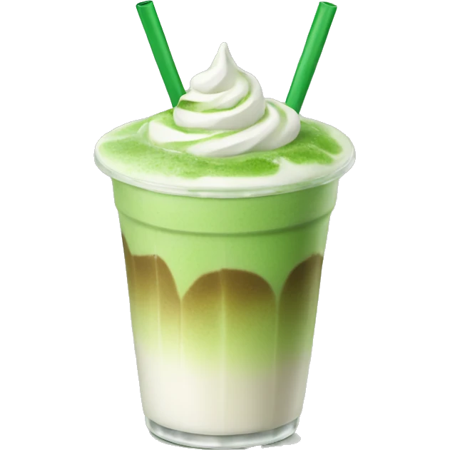 Iced matcha latte with cold foam cream emoji