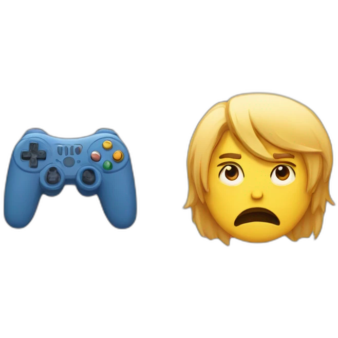 sad and angry person playing video games emoji