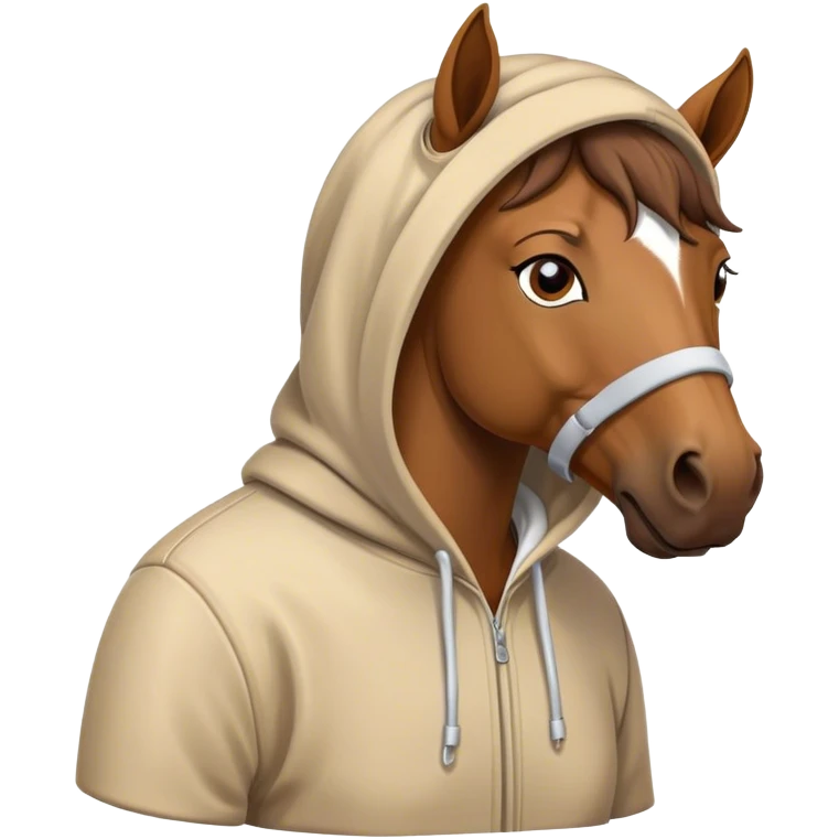 Horse with a hoodie emoji