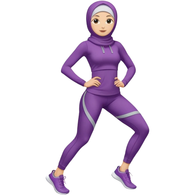High resolution full body of a girl wearing a hijab and is a fitness trainer emoji