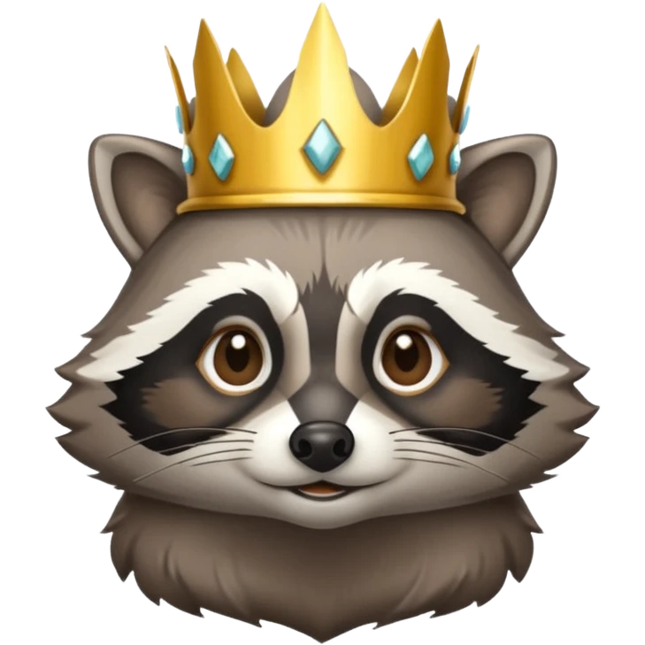 Racoon with gold crown emoji