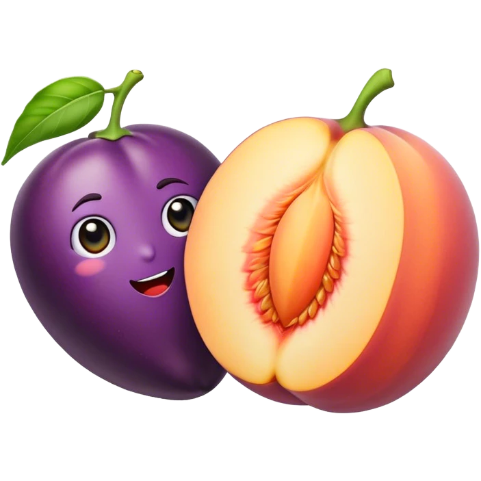 peach and eggplant emoji
