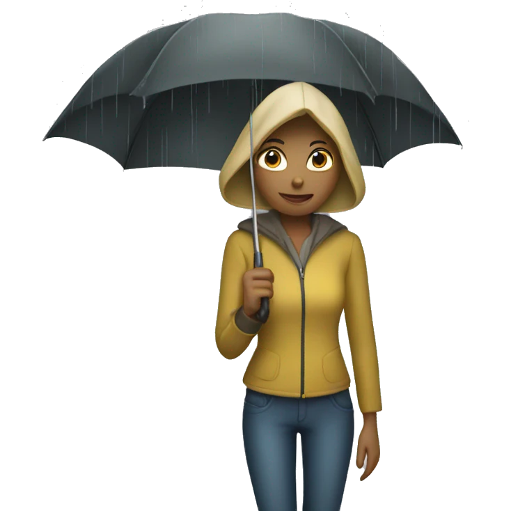 Woman holding an umbrella in rain emoji