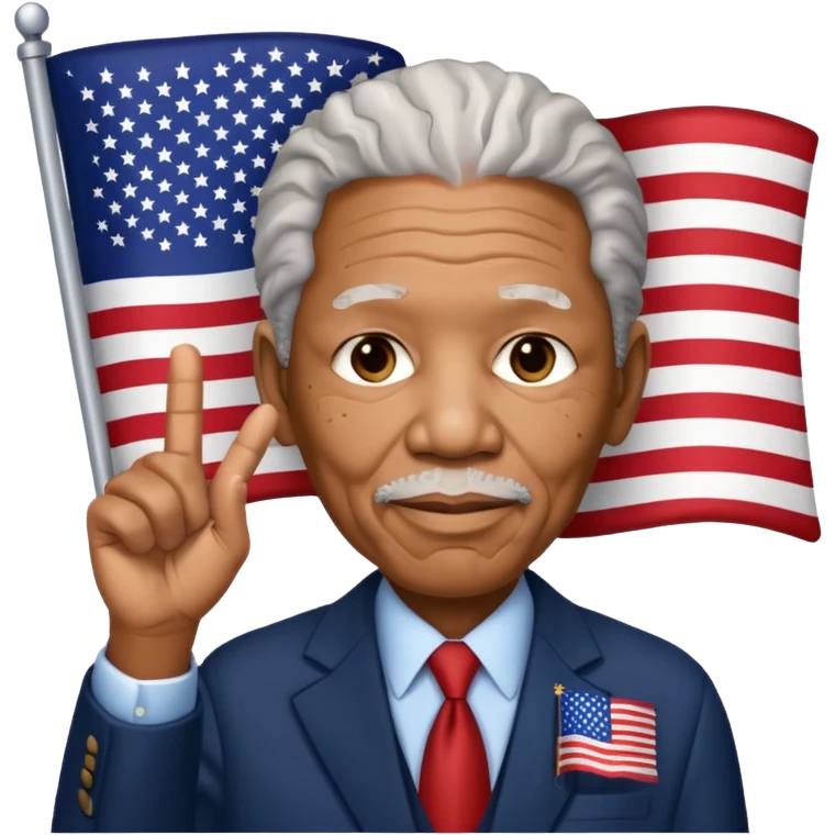morgan freeman holding an american flag emoji