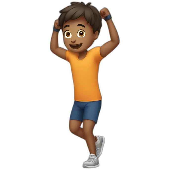  a boy doing exercise emoji