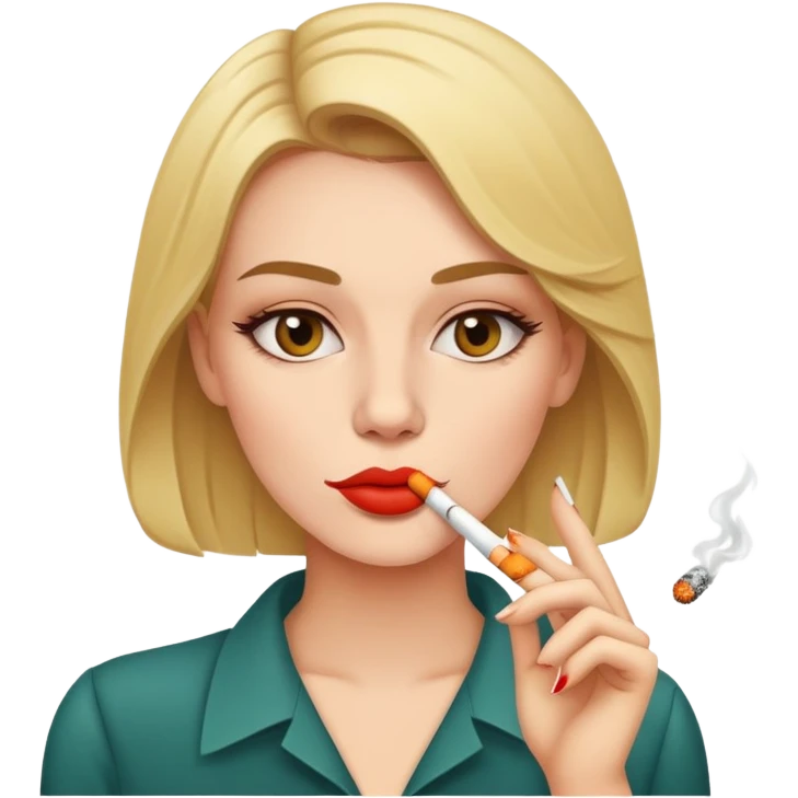 Cara con cigarro en la boca emoji