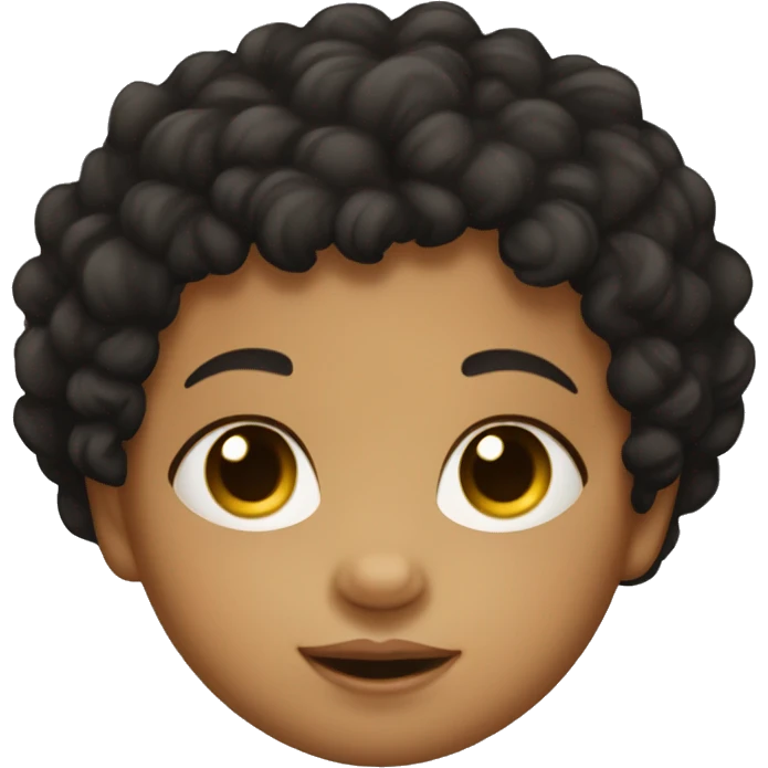 Tan-skinned infant with black curly hair emoji