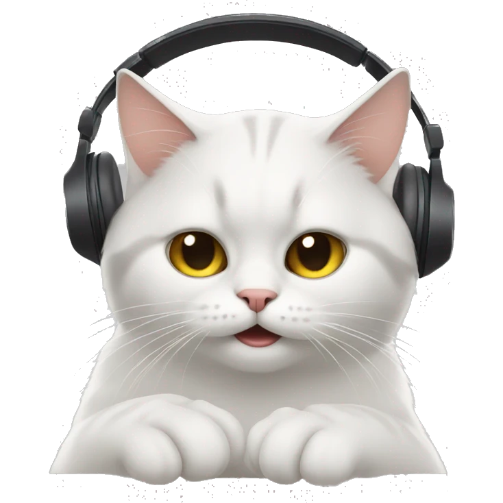 cat listening music emoji