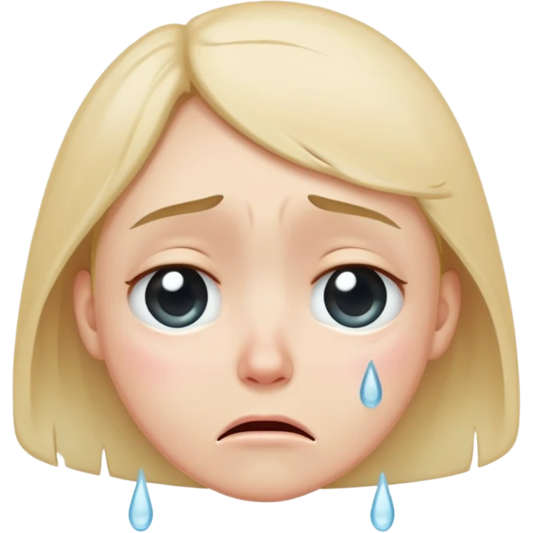 wistful crying face with subtle single tear and soft expression emoji