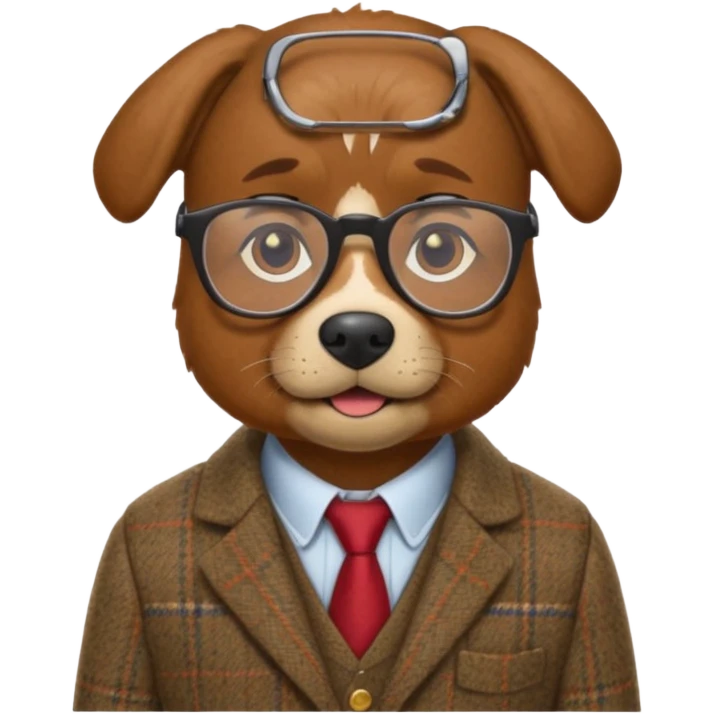 Professor dog emoji