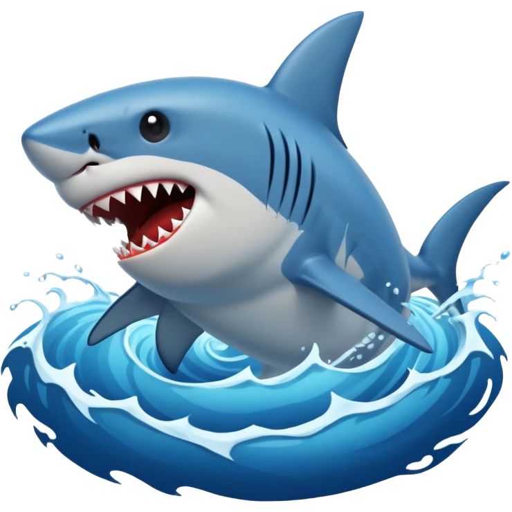 Shark attack blue emoji