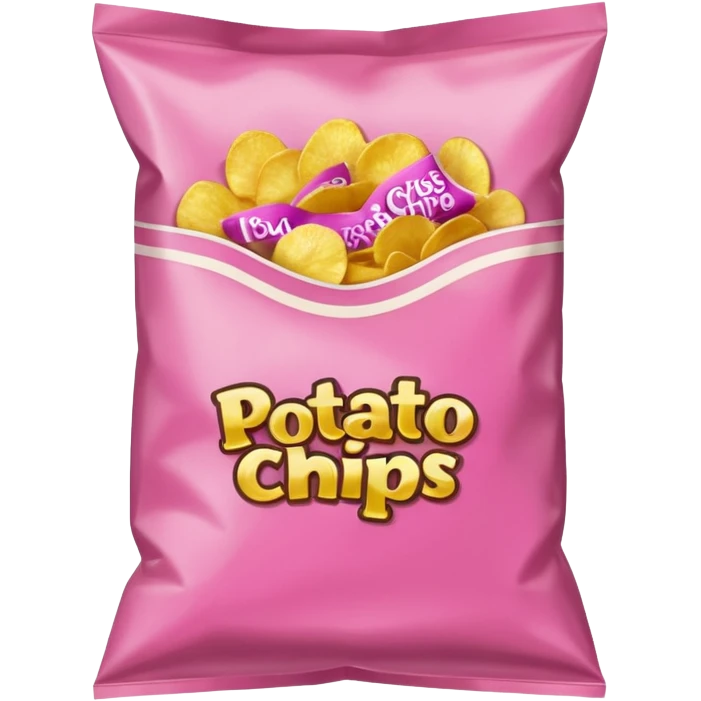 Pink bag of potato chips emoji
