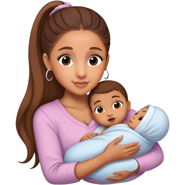 Ariana Grande holding a newborn baby emoji