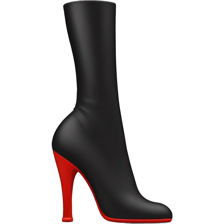 black heel with red sol emoji