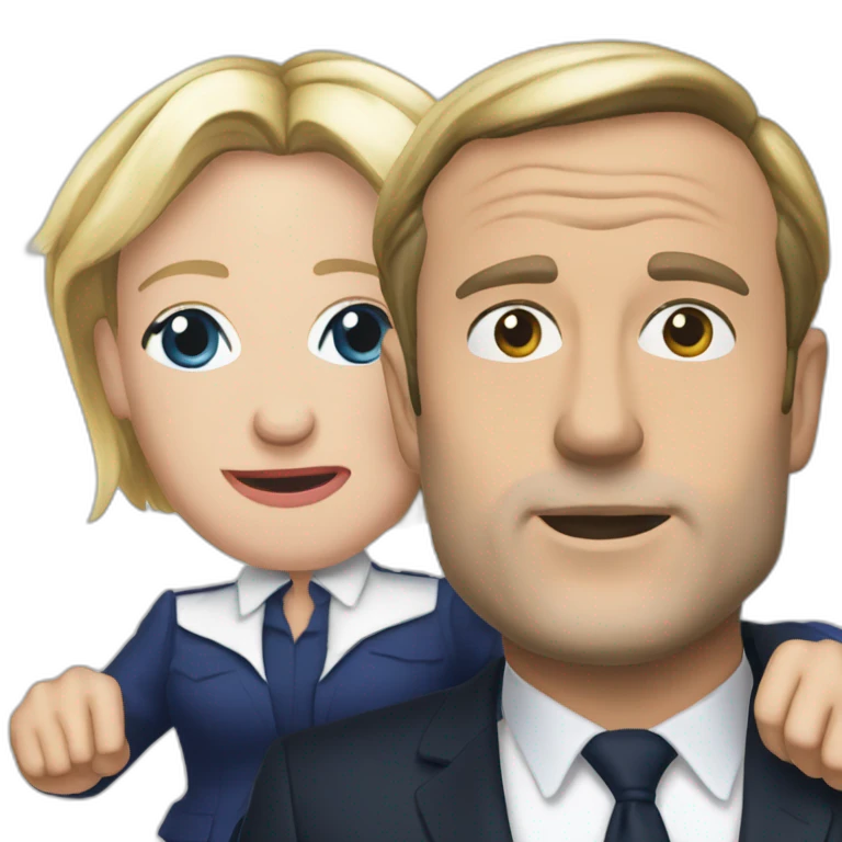 Macron embrasse marine le pen emoji