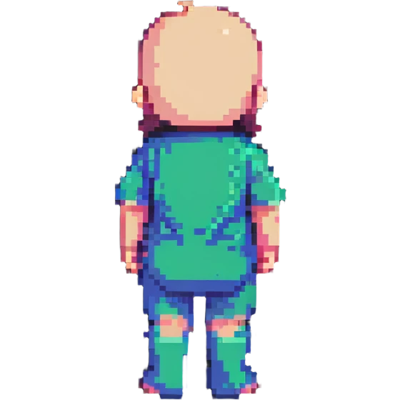 baby standing with back facing emoji