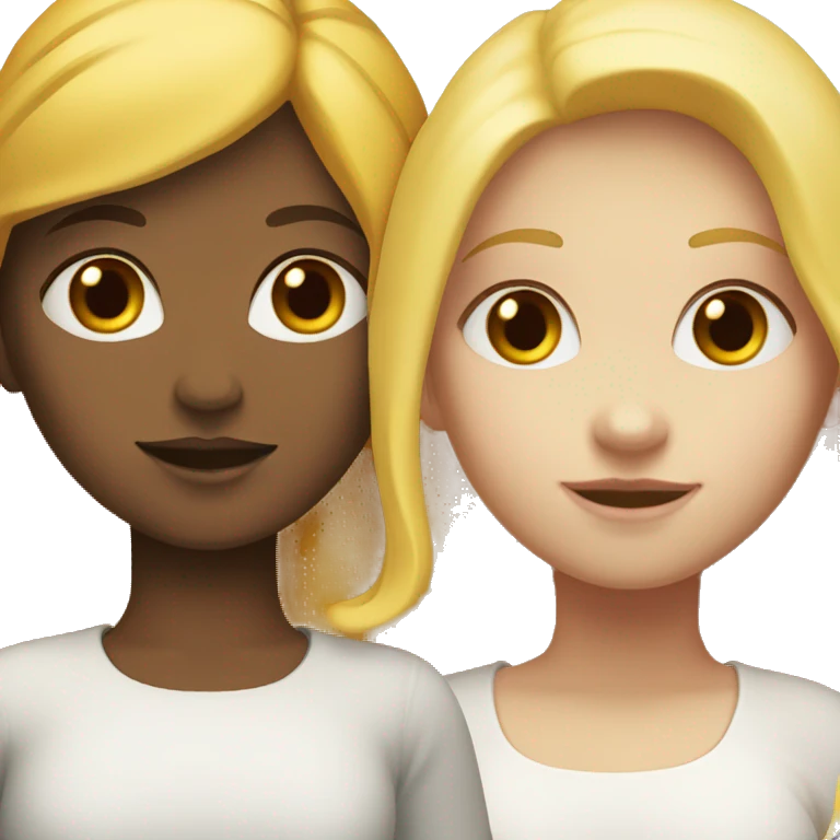 "Two girls, one white skin with yellow hair, one white skin with red hair." emoji