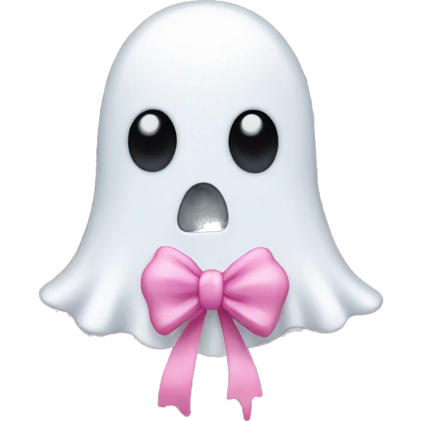 ghost with a pink bow emoji