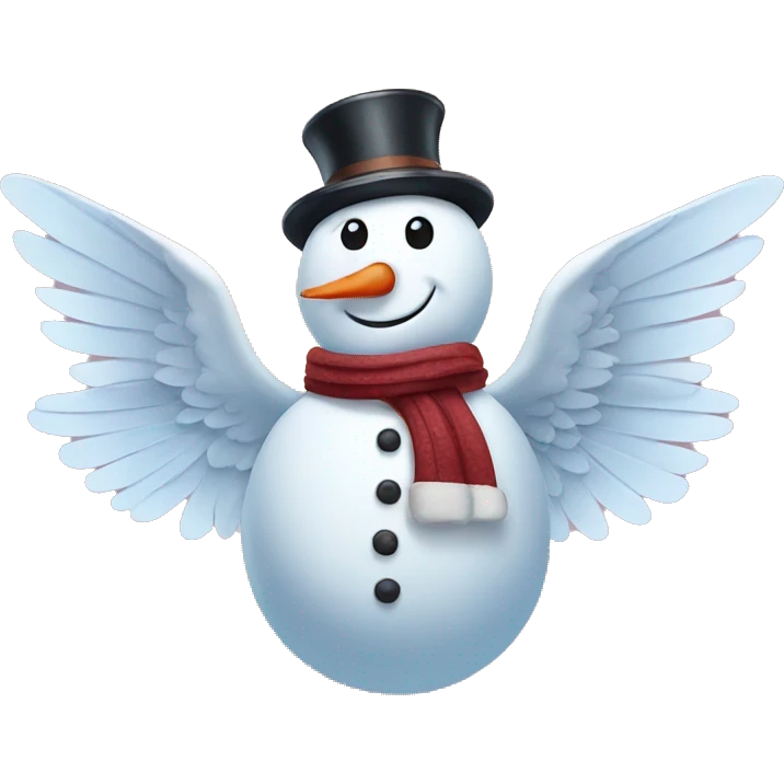 Snowman with wings emoji