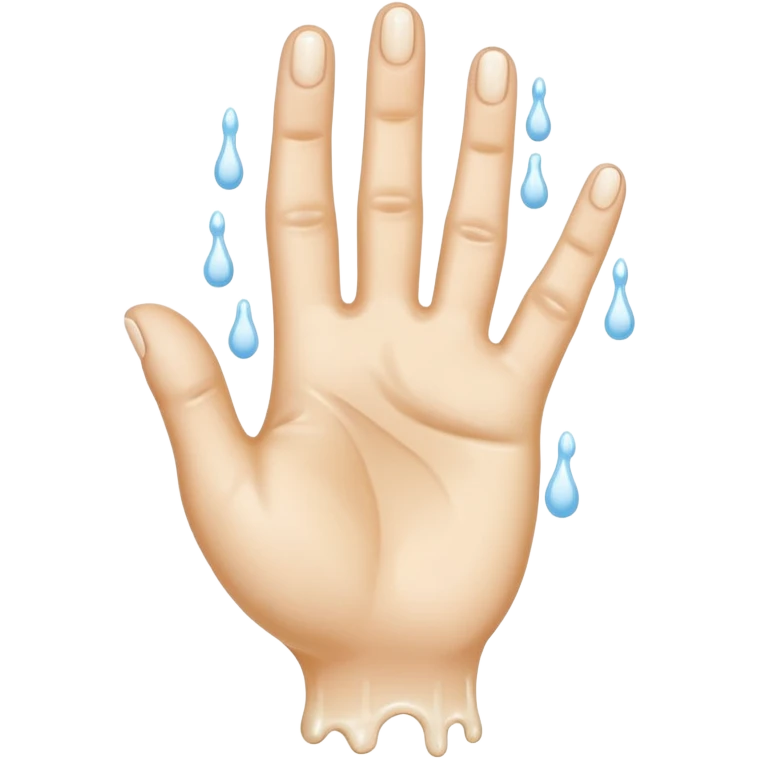milk dripping directly off palm of hand with 5 fingers emoji