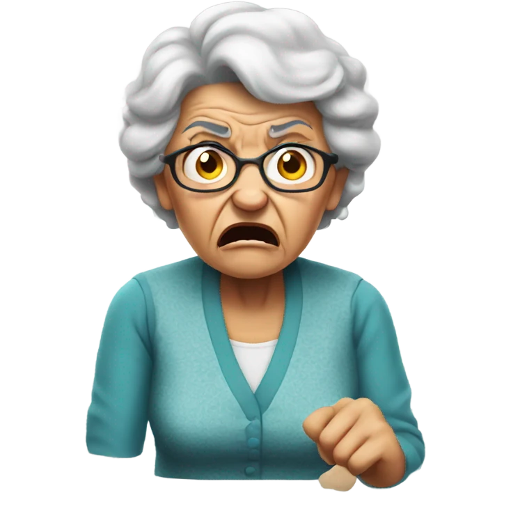 angry grandma hard to hear emoji