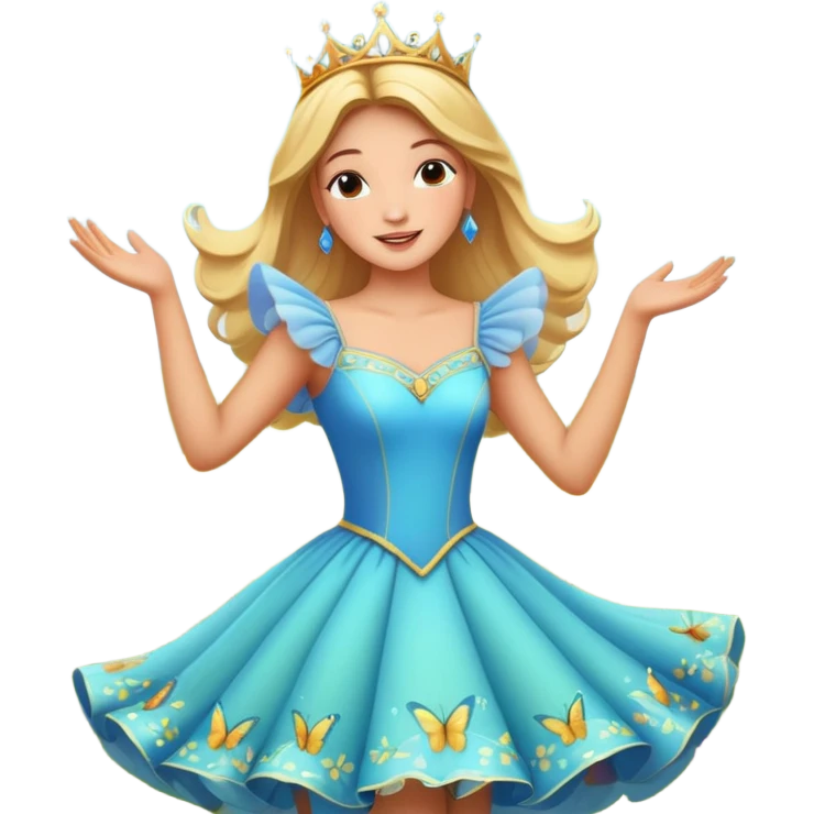 Mi princesa bailando vale entre las praderas más allá avanzando están las mariposas y el colibrí Más allá donde Cantan y danzan las mariposas y los colibrís resuenan los cantos del cielo (emmi), emoji