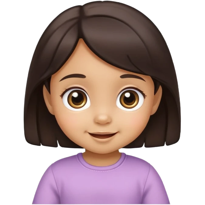 smiling baby girl with big eyes, medium skin tone, and dark hair emoji