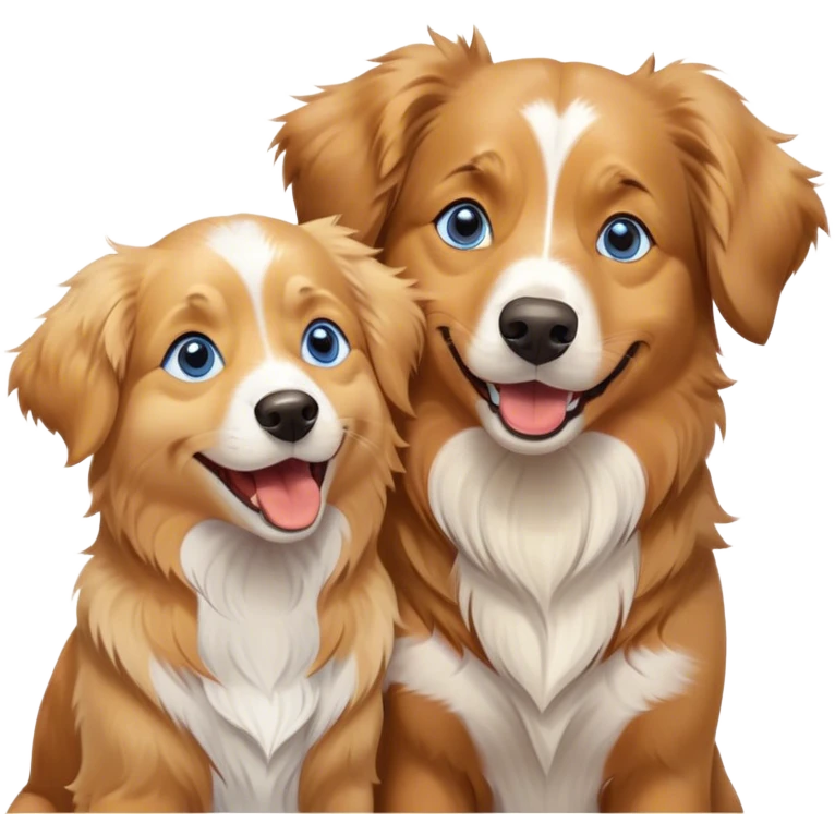 Australian Shepard and golden retriever friends emoji