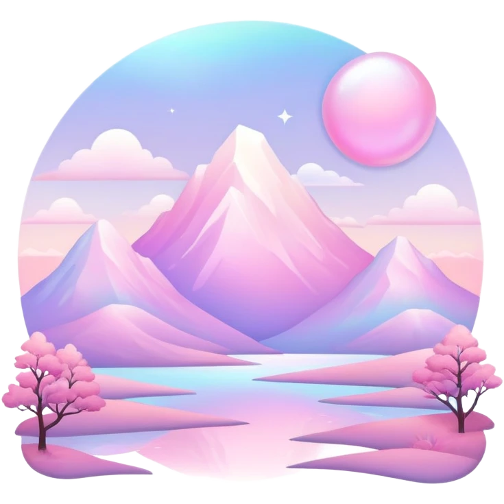  White-pink-Iridescent-aesthetic-scenery-Decoration emoji