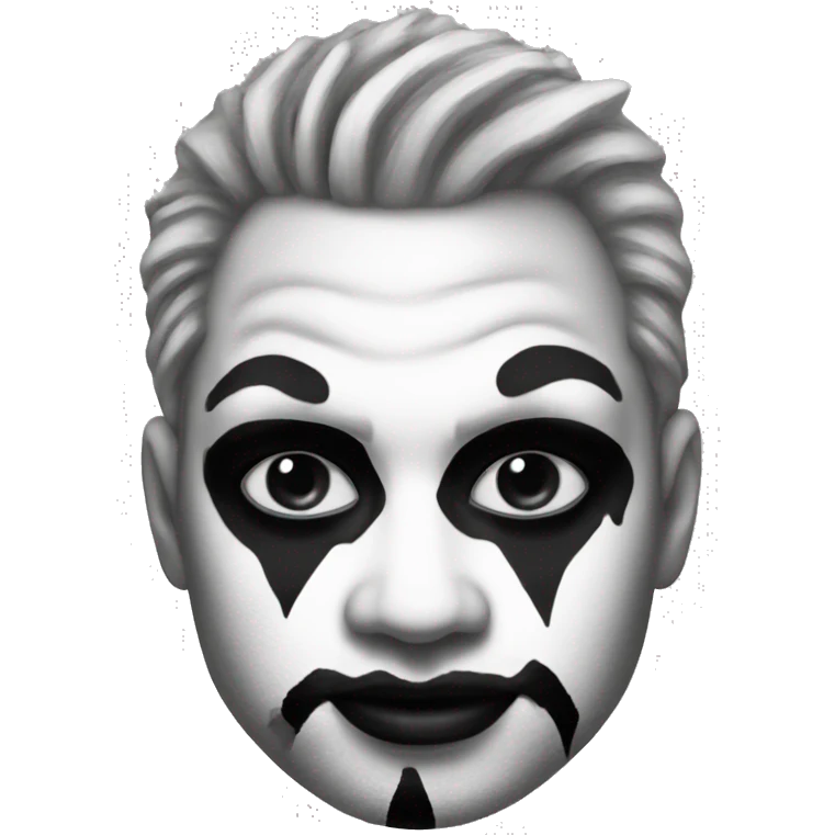 Guy with black and white juggalo clown makeup emoji