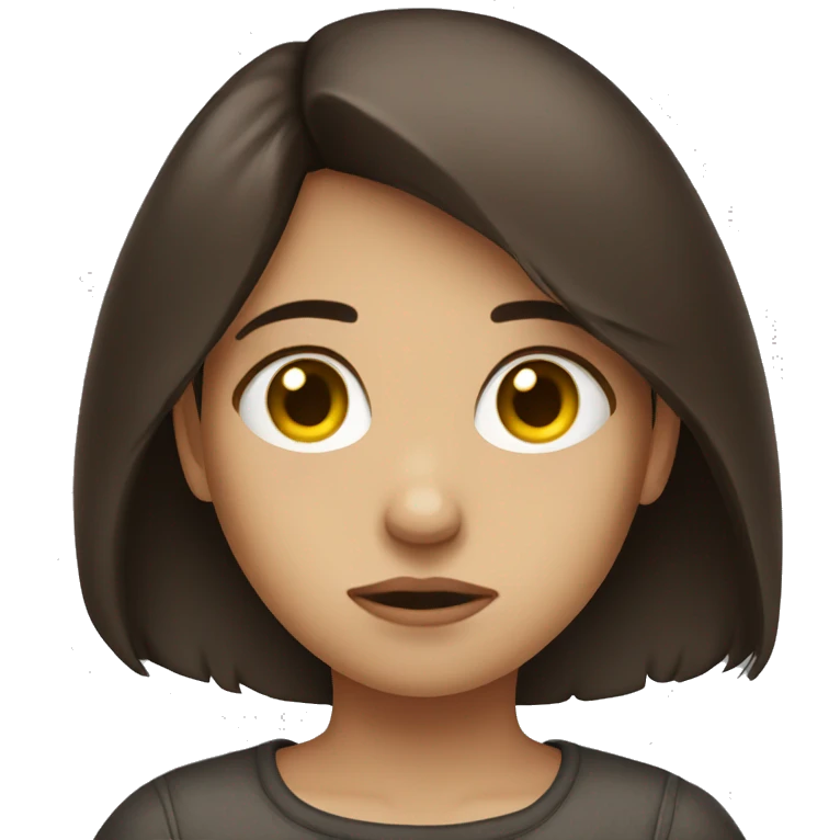 sad brunette girl emoji