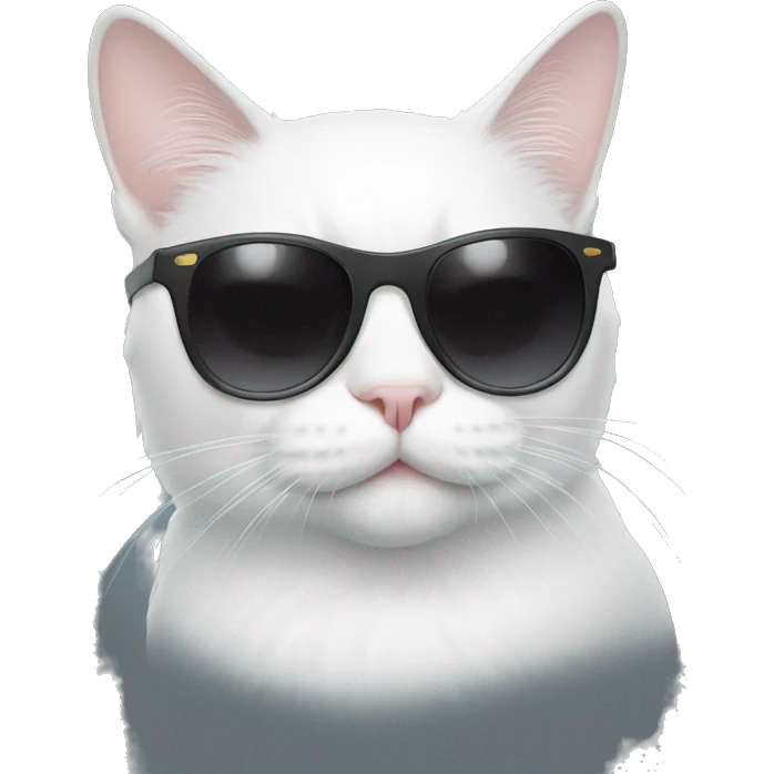 White cat with sunglasses emoji
