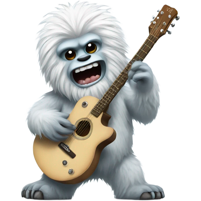 A yeti playing guitar emoji