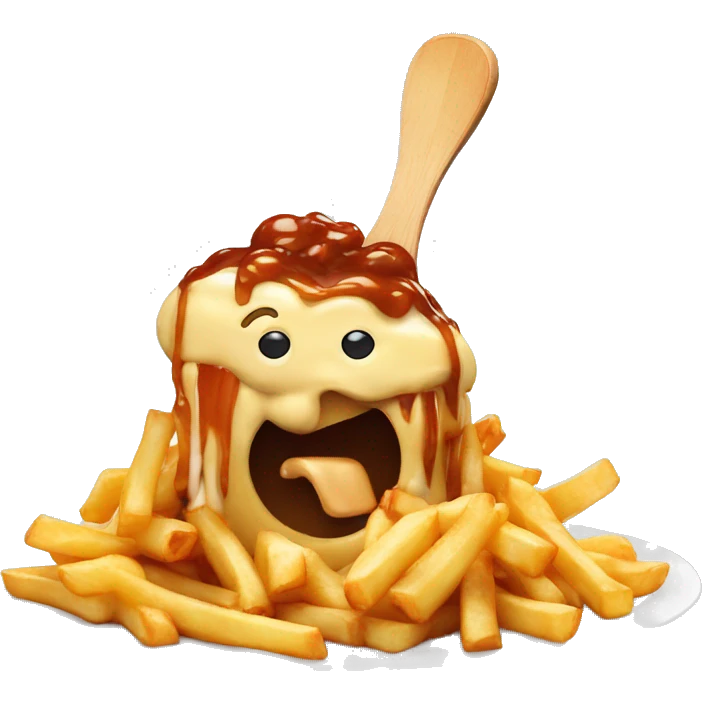 Poutine qui mange une poutine emoji