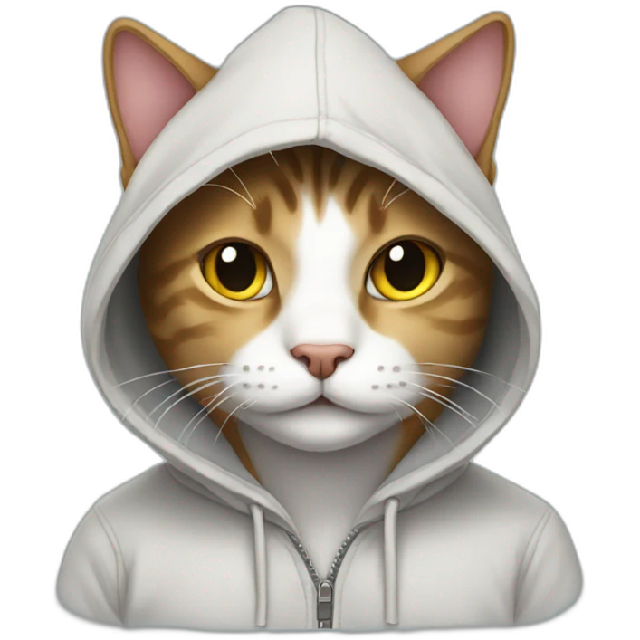 Cat wearing hoodie  emoji