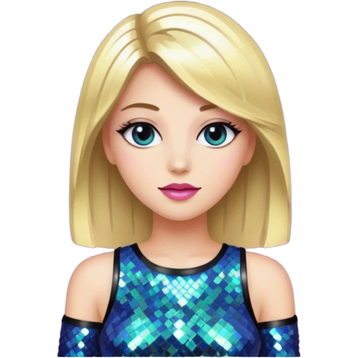fancy straight  hair girl with night club outfits emoji