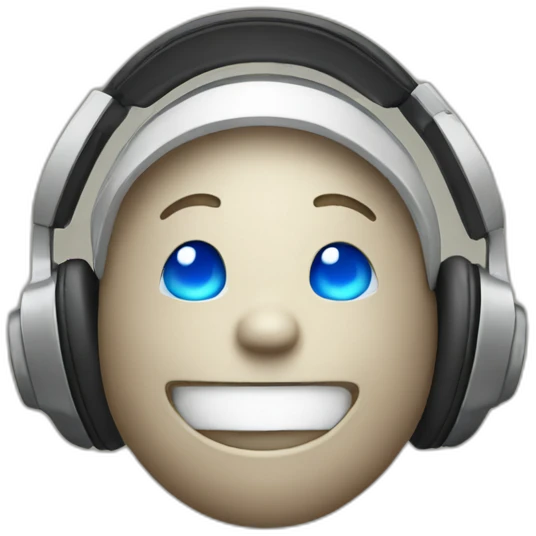 Happy emoji using headphones enjoying music emoji