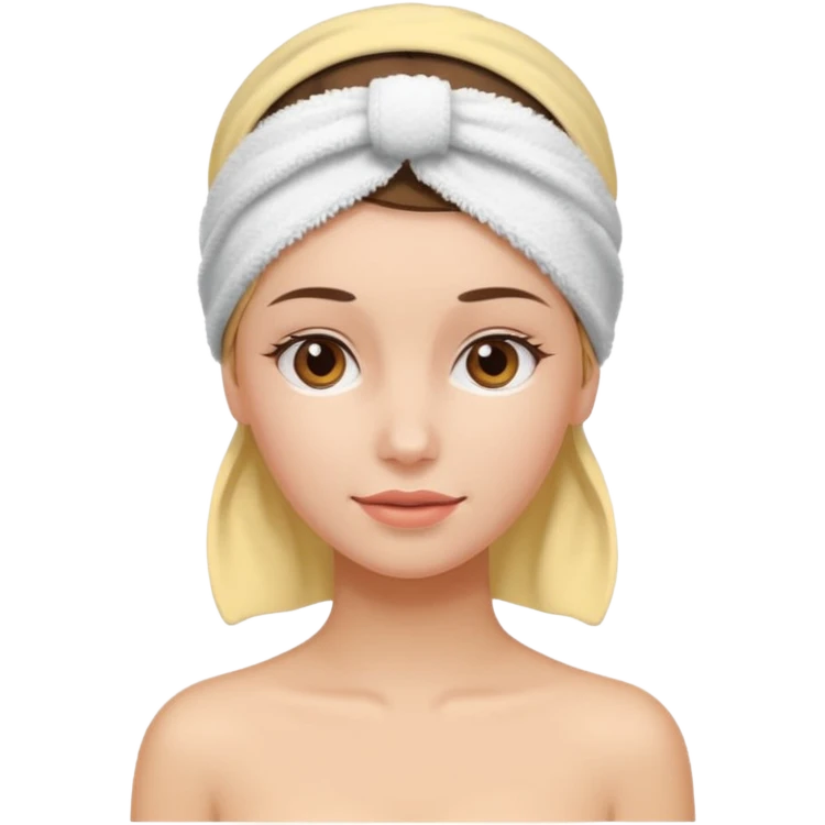 rosto de uma mulher com uma faixa de toalha na cabeça emoji