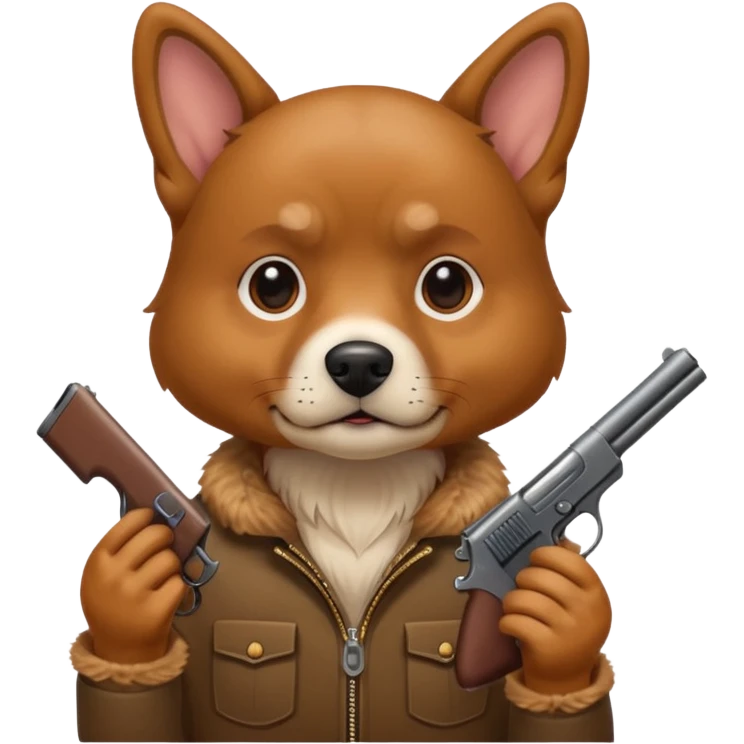 Dog with a gun emoji