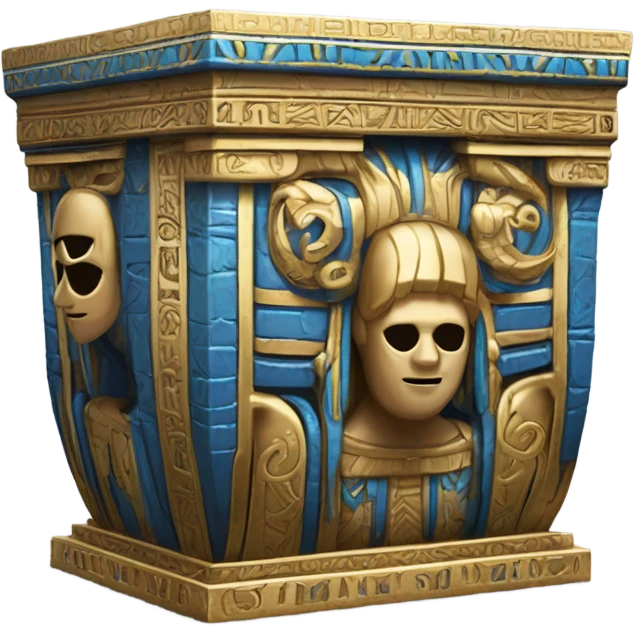 gold blue white black sarcophagus, full body  emoji