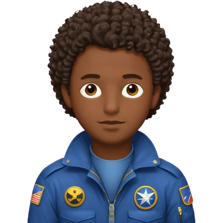 A male pilot with dark skin and close-cut curly hair emoji