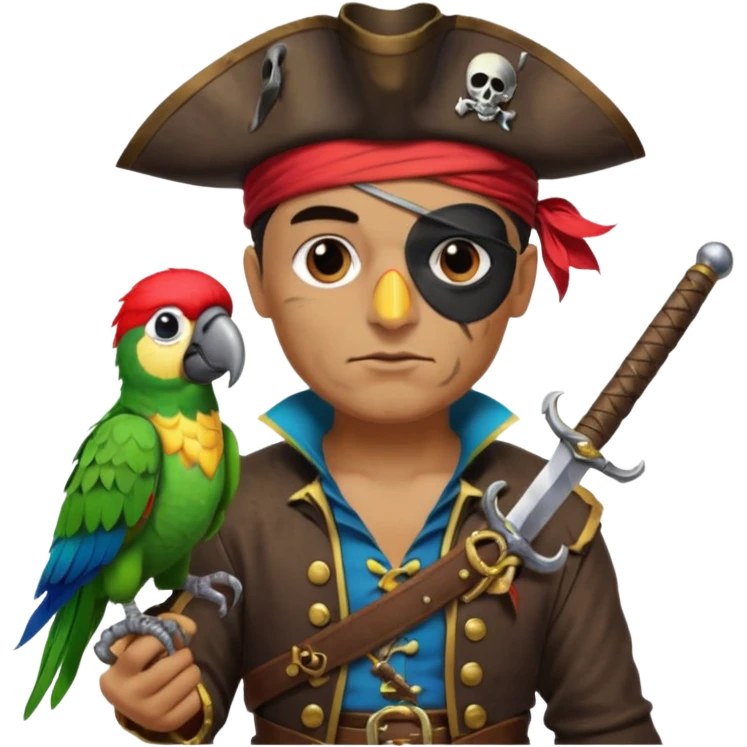 pirate and parrot emoji